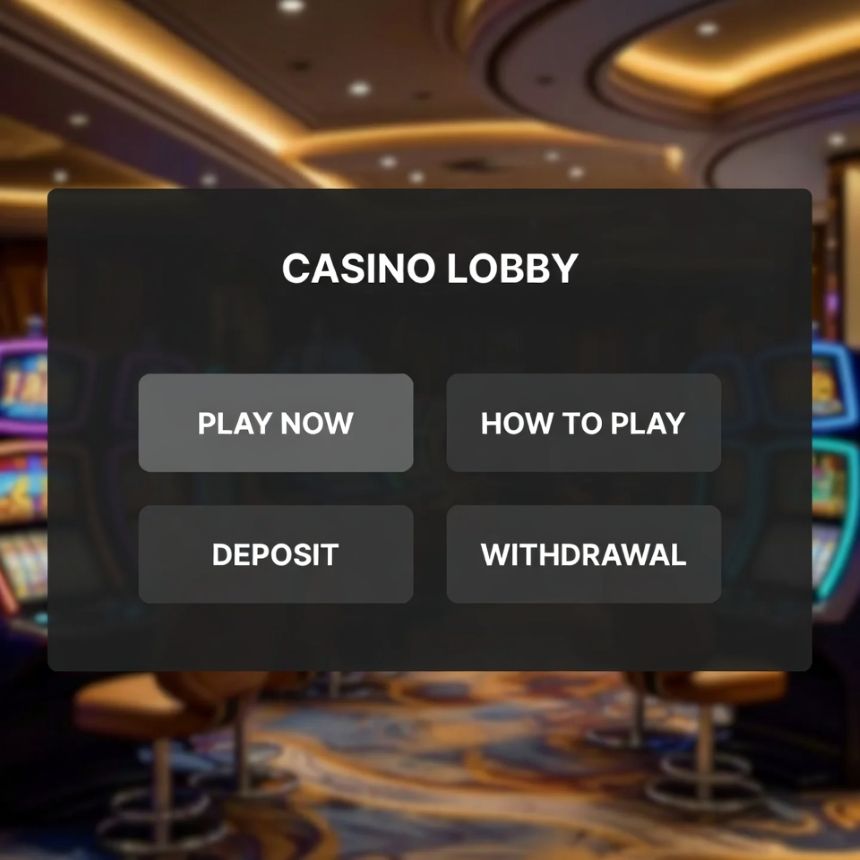 clean UX layout showing a casino lobby