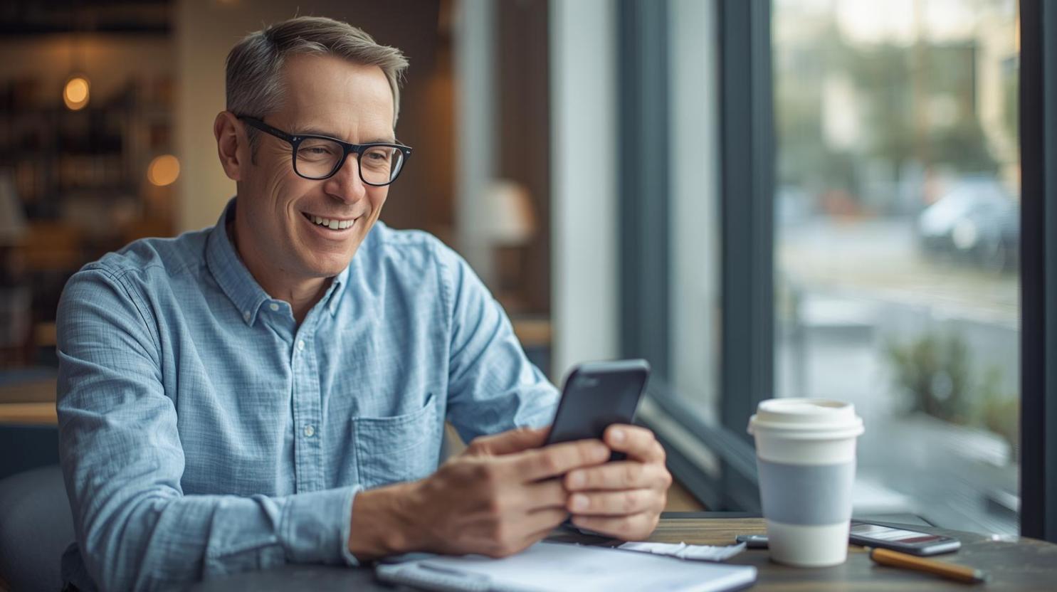 Calm player managing online betting decisions with confidence in a bright environment.